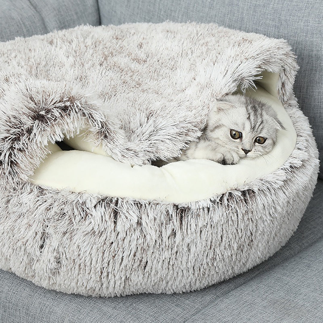 Cat and dog cozy plush bed