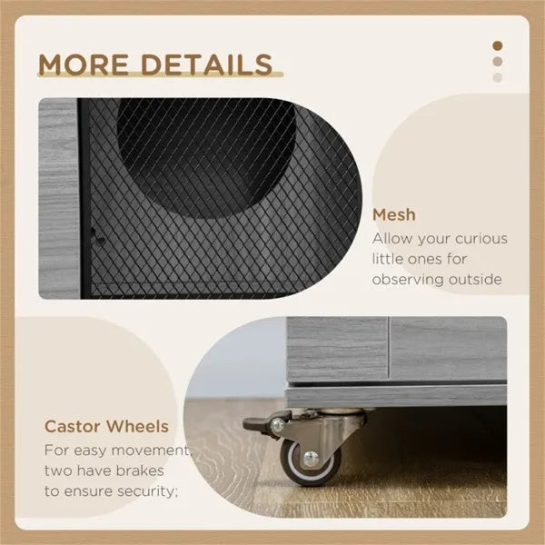 Cat apartment furniture with wheels