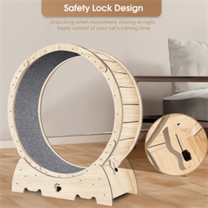 Cat fitness wheel with soft carpet