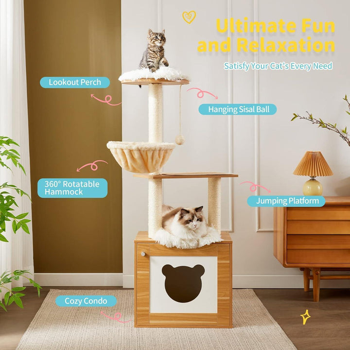 Cat furniture with litter box