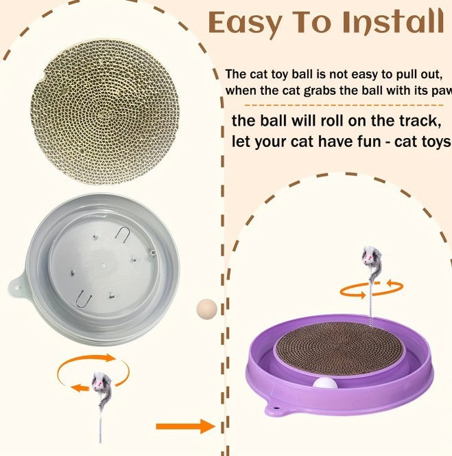 Cat mat with ball track design
