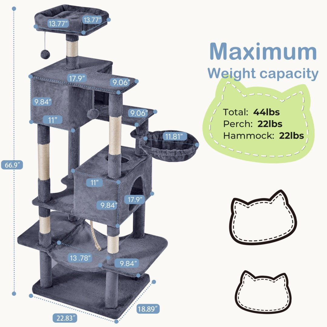Cat playground with cozy hammock