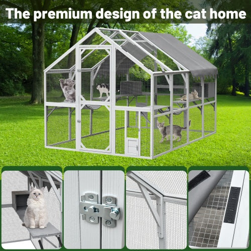 Cat playpen enclosure for outdoor activity