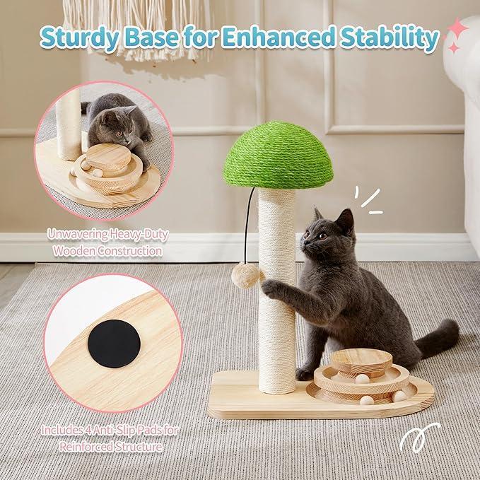 Cat scratcher with ball track