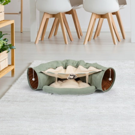 Cat telescopic tunnel cushioned bed