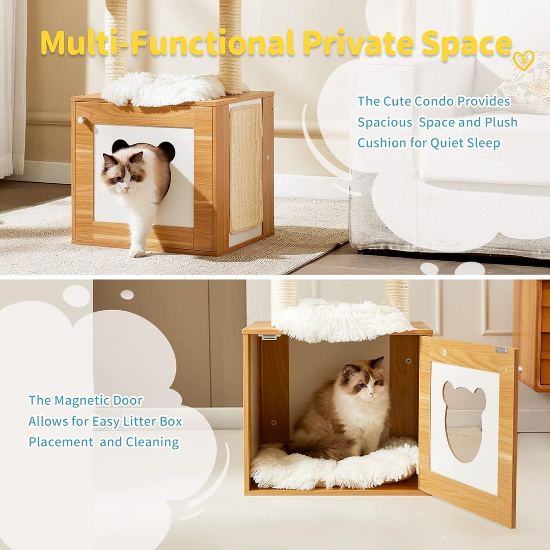 Cat tower with relaxing hammock