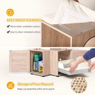 Cat tower with toy hanger feature