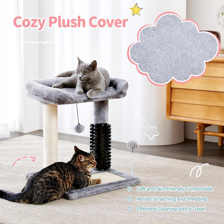 Cat tree tower with sisal scratching post and plush bed