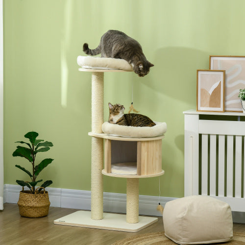 Cat tree with sisal scratching posts