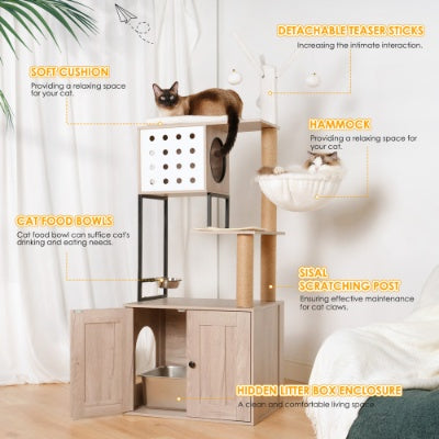 Cat tree with various features