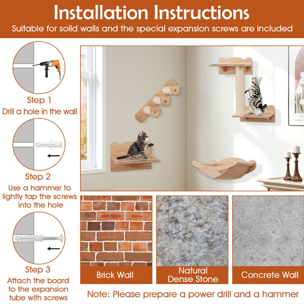 Cat wall tree and shelf