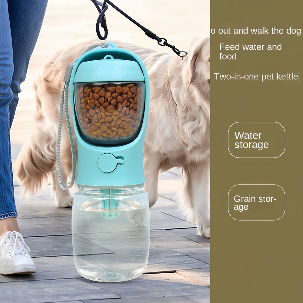 Cat water bottle with food storage