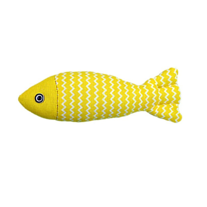 Catnip fish toy in yellow color 