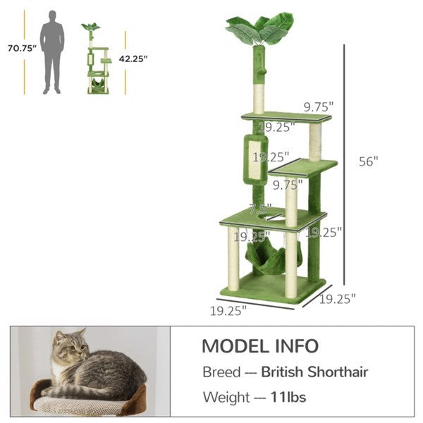 Cattery cat tree with platforms