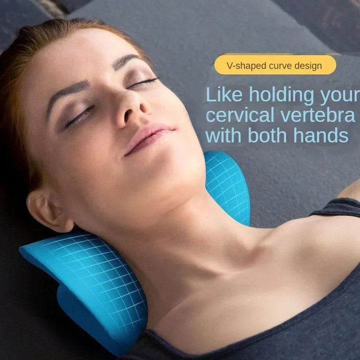 Cervical Spine Stretching Pillow sky blue color 
