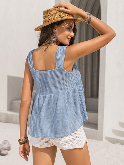 Chic Textured Tie-Front Tank
