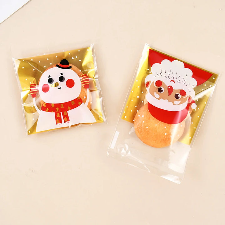 Christmas-themed candy bags for celebrations