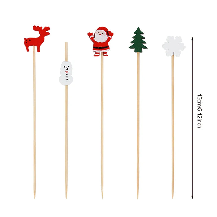 Christmas-themed cupcake toppers in bulk