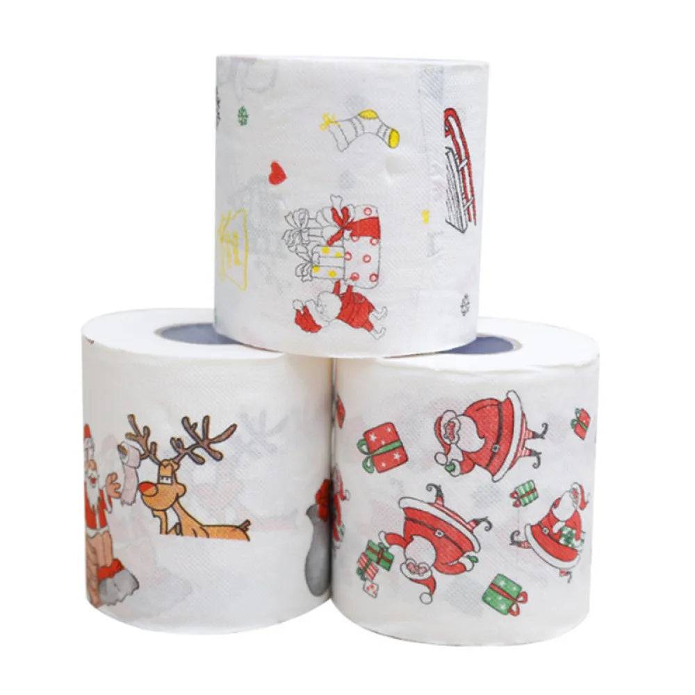 Christmas-themed toilet paper as a gift