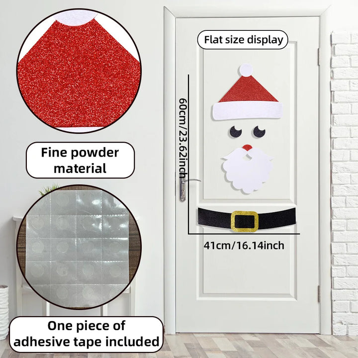 Christmas Door decal with Santa design