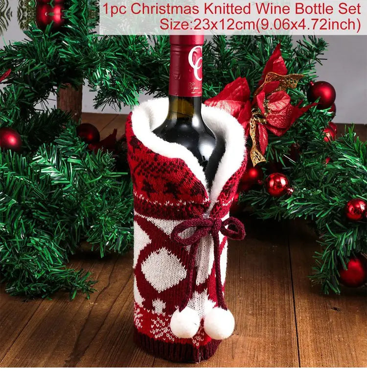 Christmas Dress style wine bottle Cover