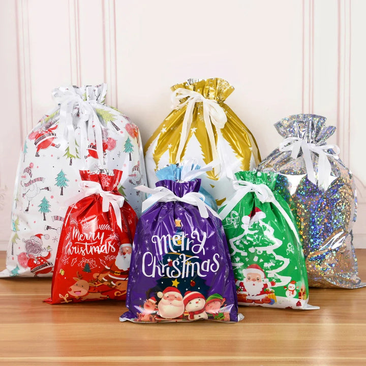 Christmas Gift Bags with Drawstring 2024