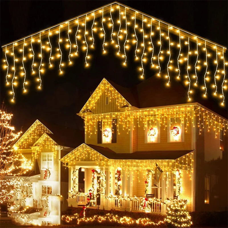 Christmas LED curtain waterfall lights outdoor