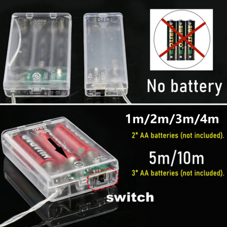 Christmas Ribbon Lights Battery Details Image