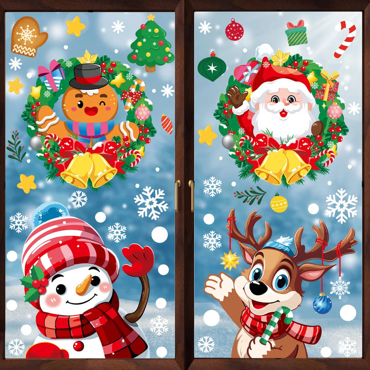 Christmas Santa Claus Glass Stickers