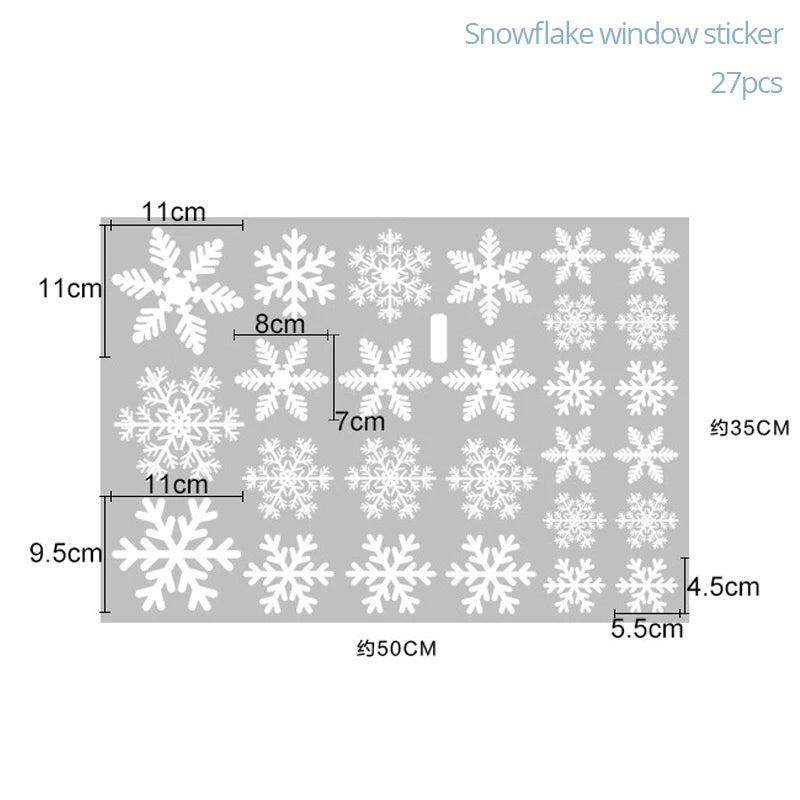 Christmas Snowflake Decals 27pcs for Window