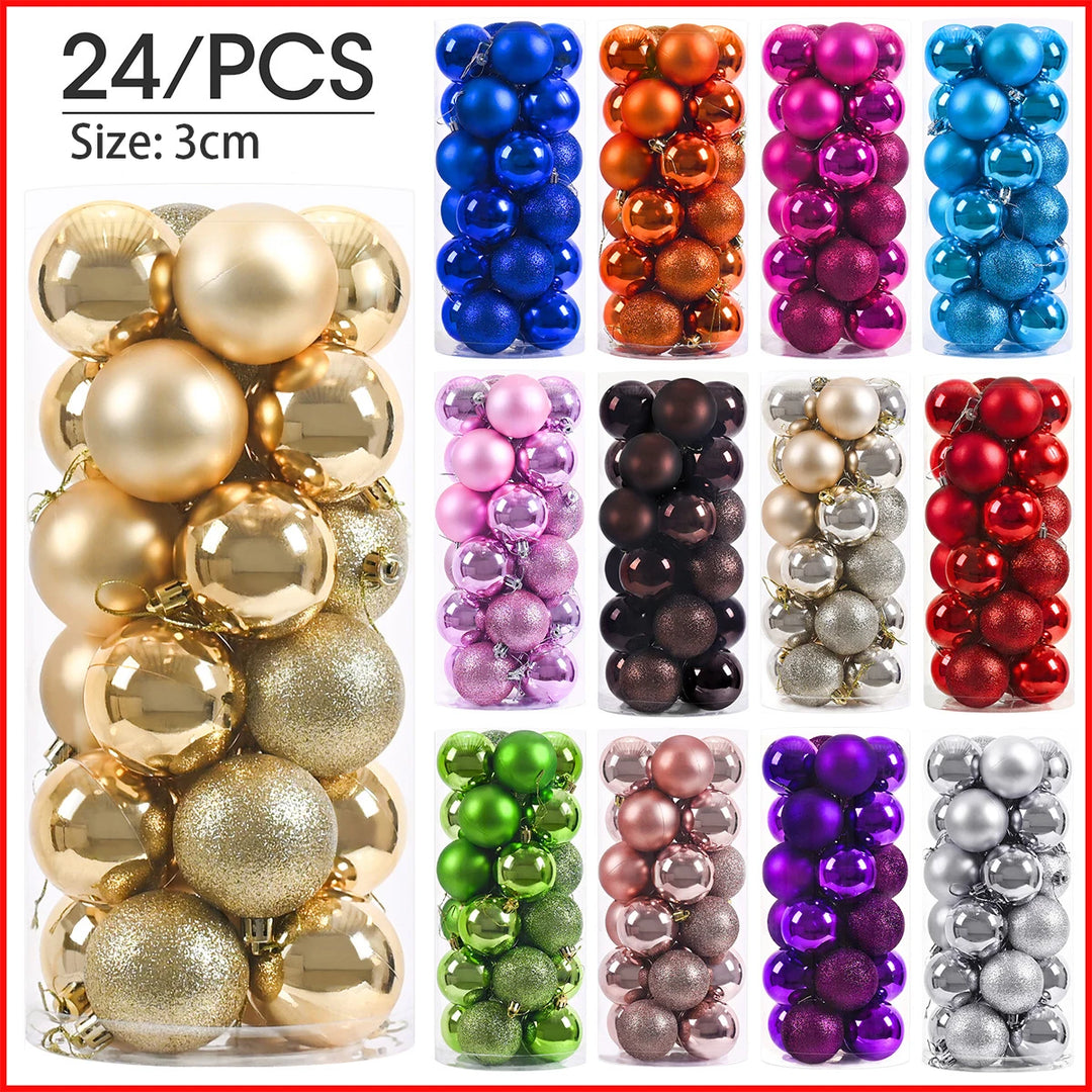 Christmas Tree Balls 24pcs Xmas Ornaments