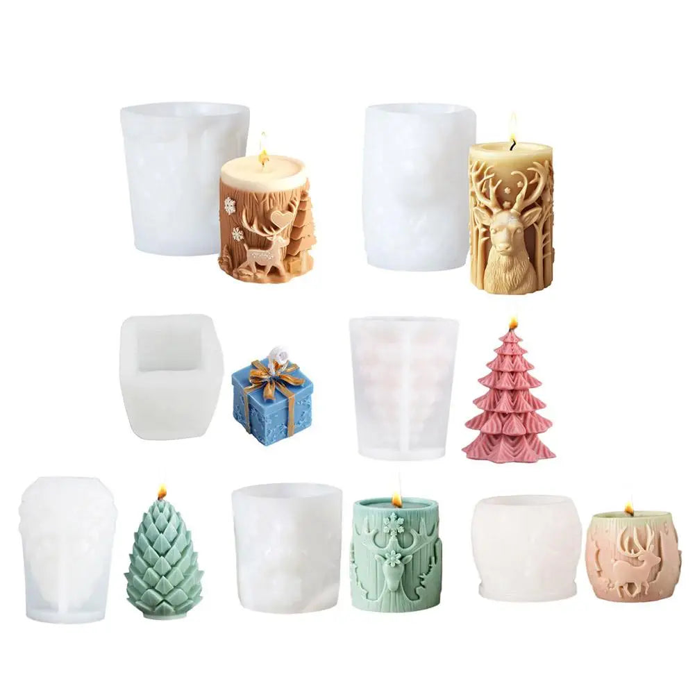 Christmas Tree & Snowflake 3D Silicone Candle Mold