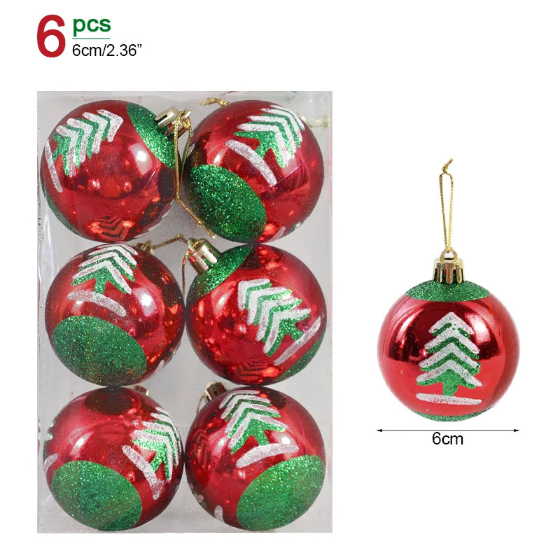 Christmas balls with elegant snow design