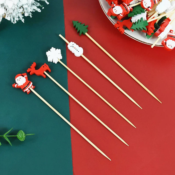 Christmas buffet supplies with cocktail sticks