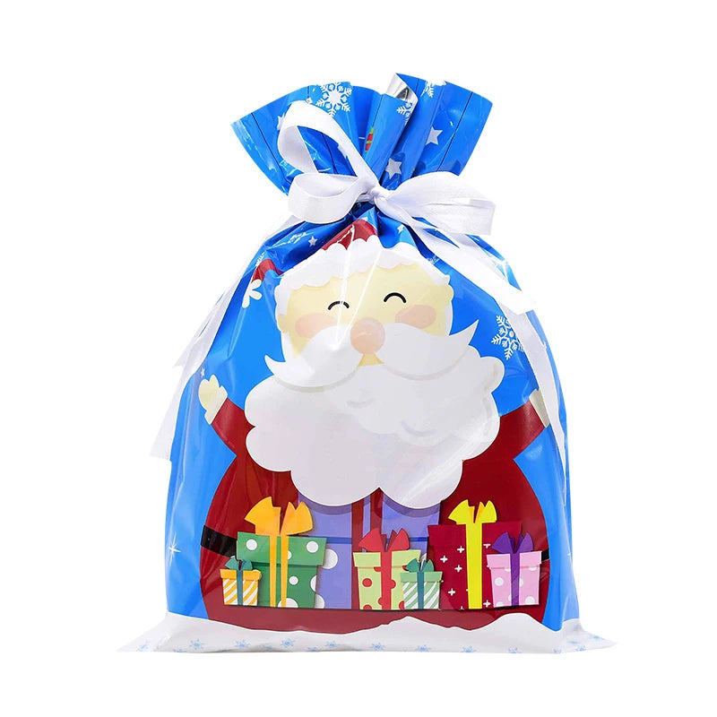 Christmas candy gift bags with Santa image