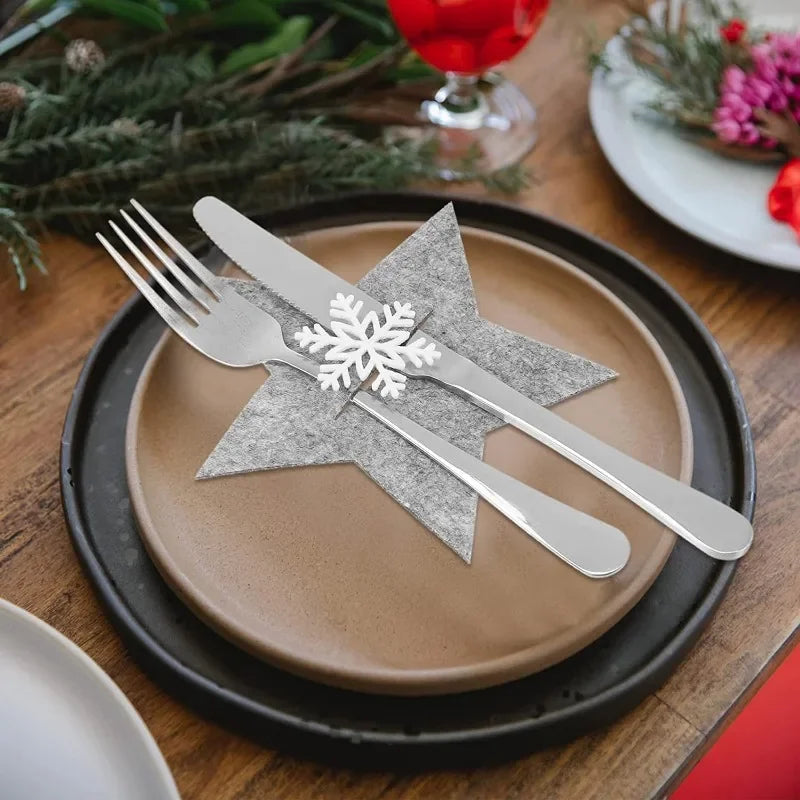 Christmas cutlery holder with star design