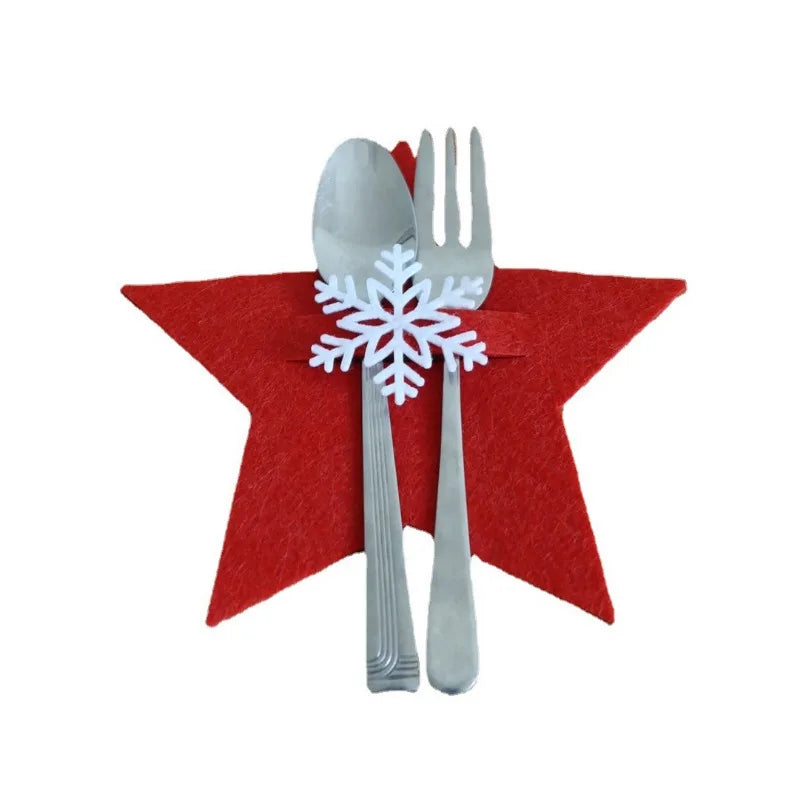 Christmas dinner set with cutlery pouches