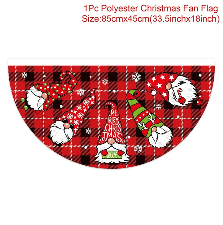 Christmas fan-shaped banner with Noel theme