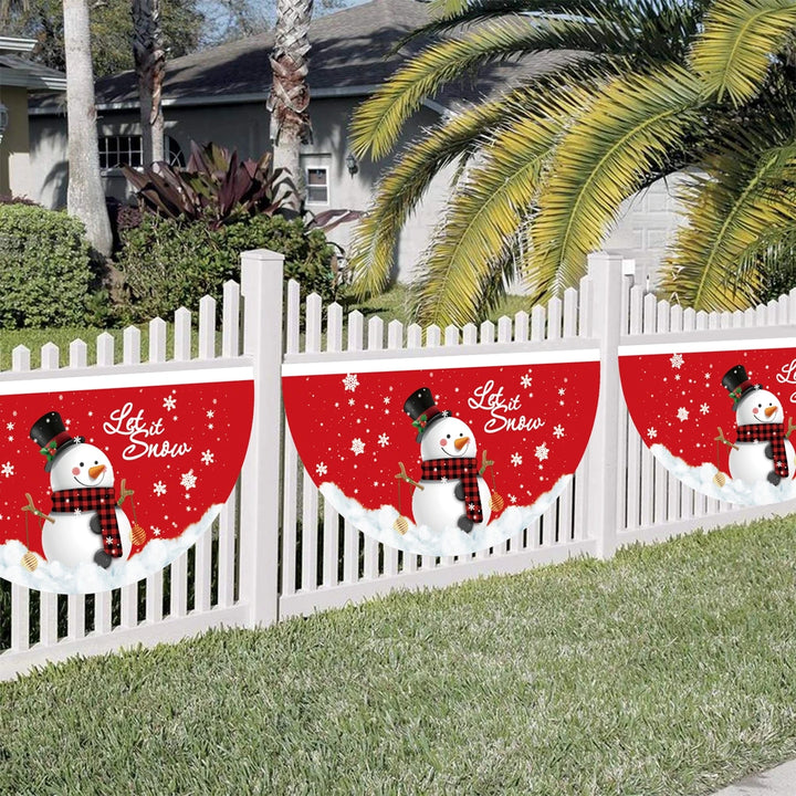 Christmas fan shaped flag banner