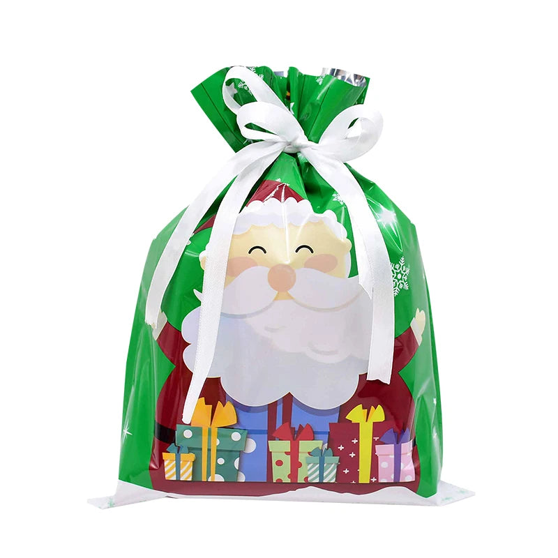 Christmas gift bags with Santa print