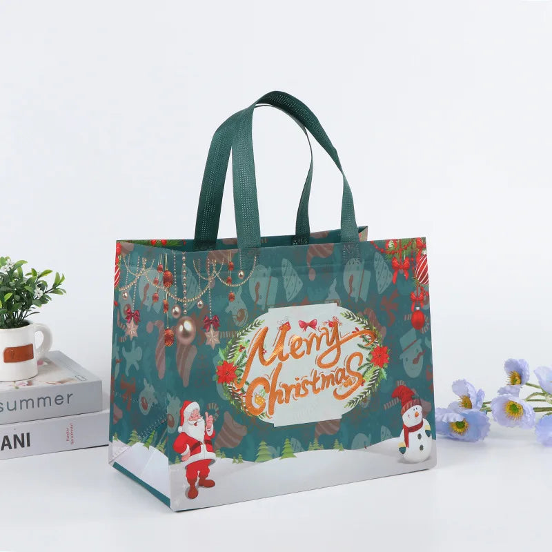 Christmas gift packaging bag with snowman print