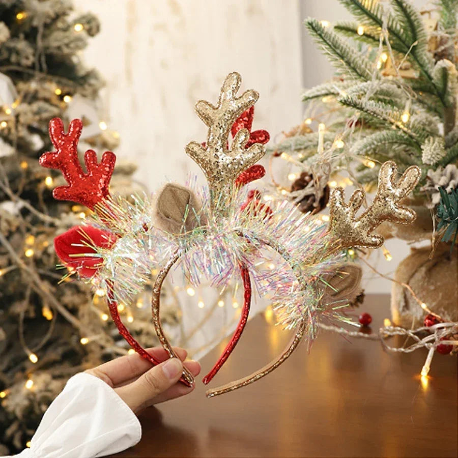 Christmas headband with bells and sequins