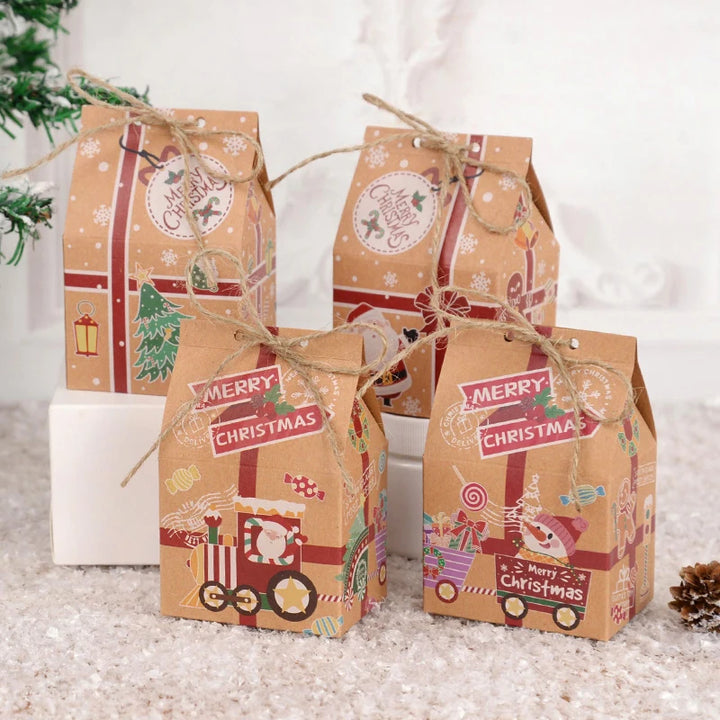 Christmas kraft paper gift boxes