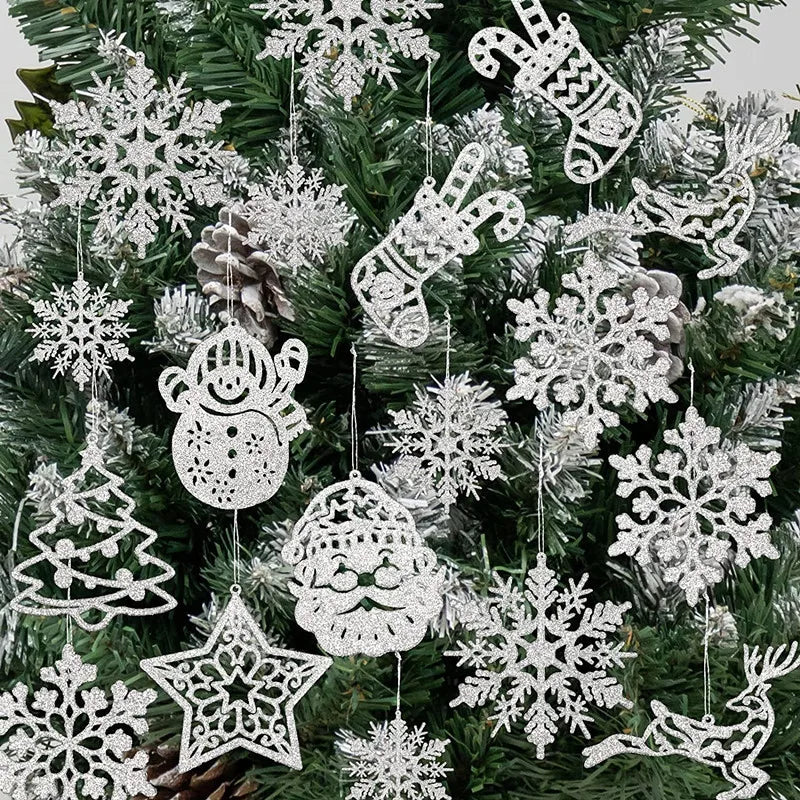 Christmas ornaments with winter snowman designs