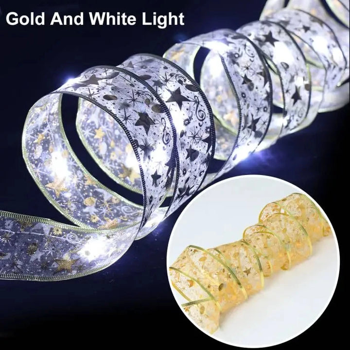 Christmas ribbon fairy lights for decoration