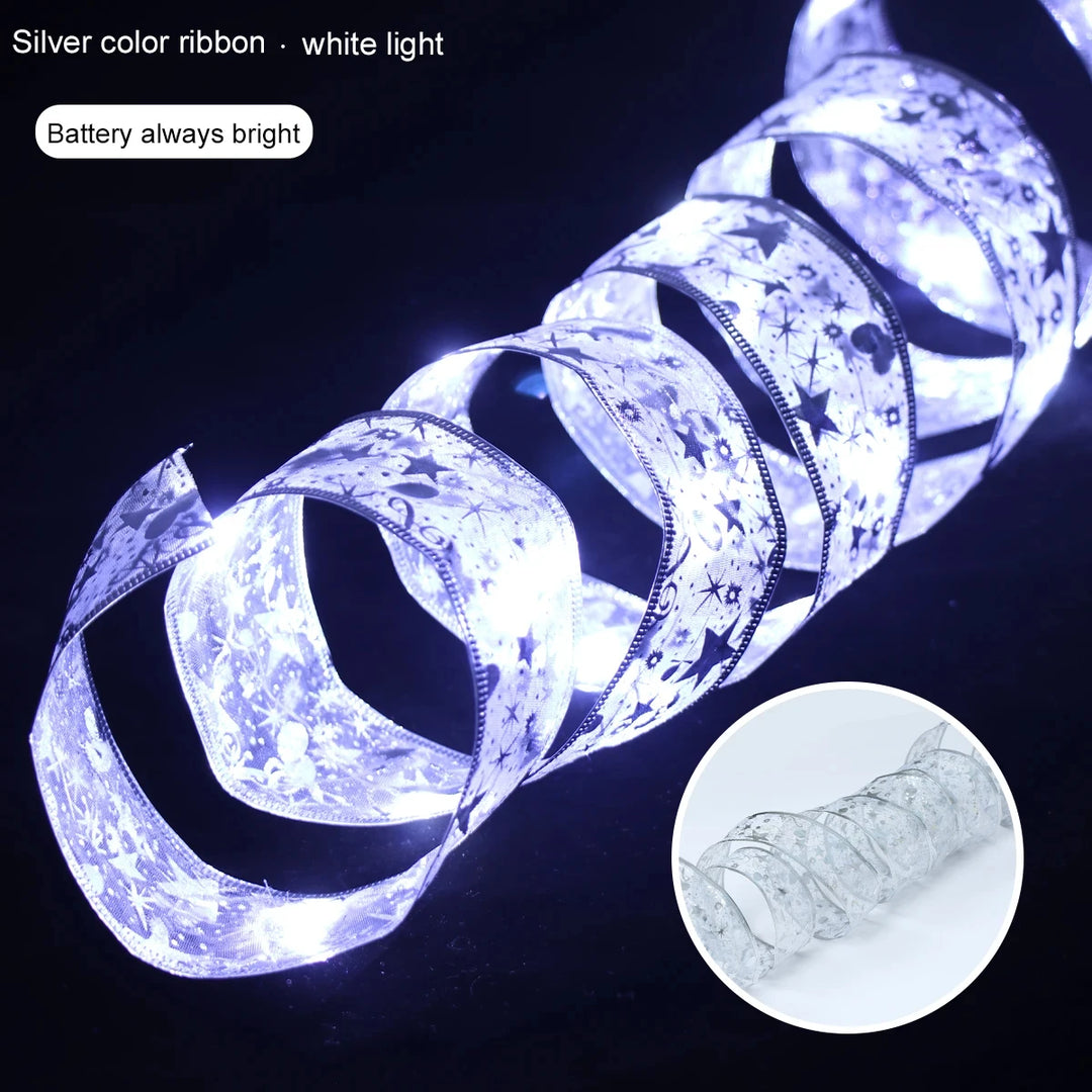 Christmas ribbon fairy lights for home decor