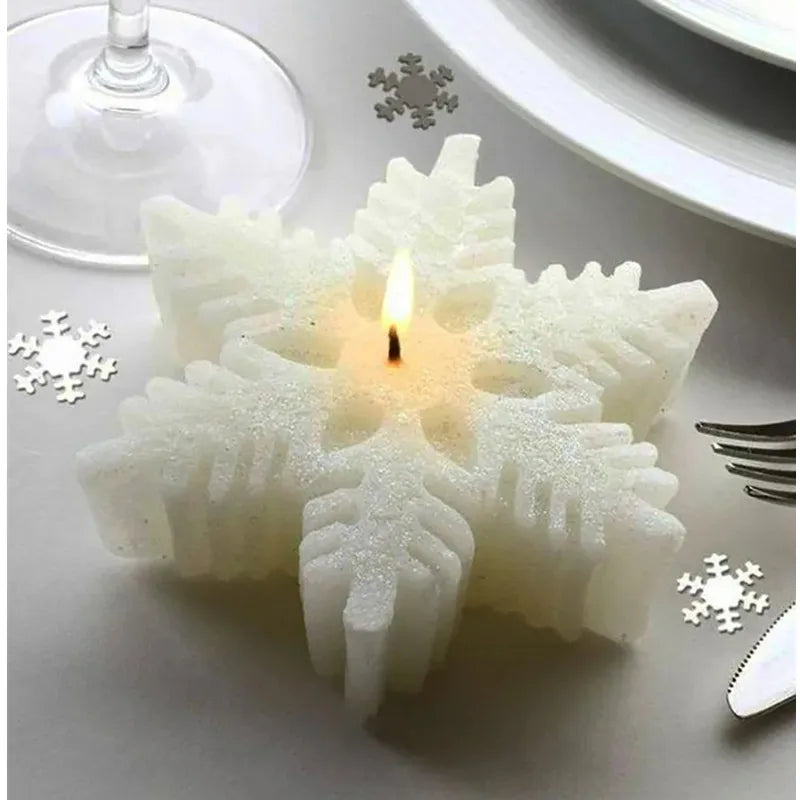 Christmas snowflake silicone mold for candles