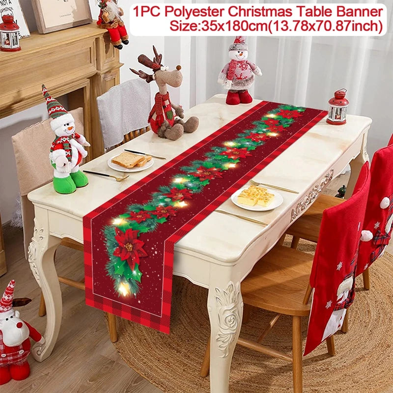 Christmas table runner with Noel design