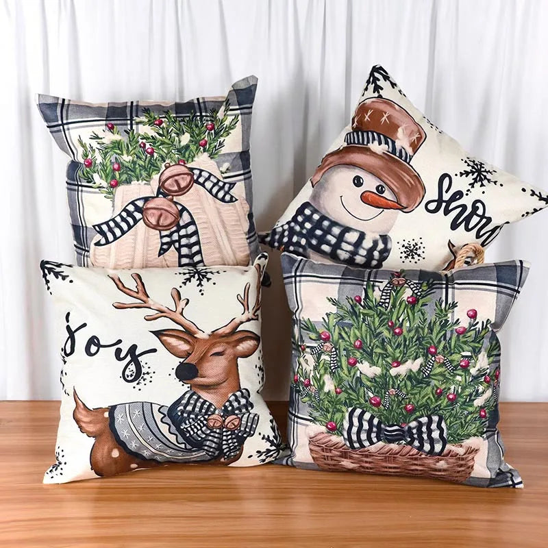 Christmas themed pillow cover for home