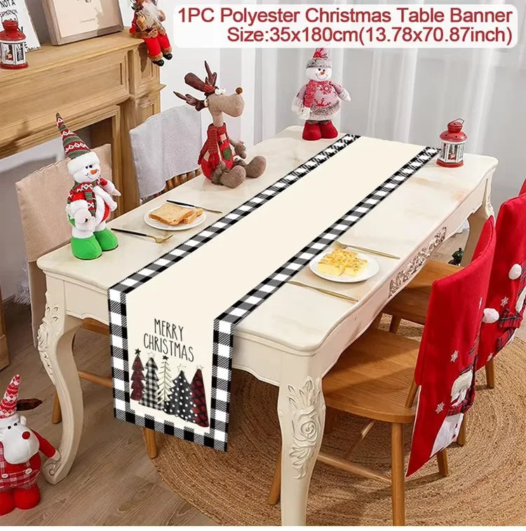 Christmas themed table runner for dining